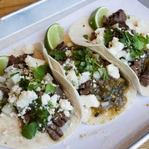 Check out Pico's Tequila Grill for a carne asada "street" taco with grilled beef, salsa verde, onion and cheese.