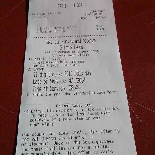 Jack in the Box Fast Food Restaurant in South LA