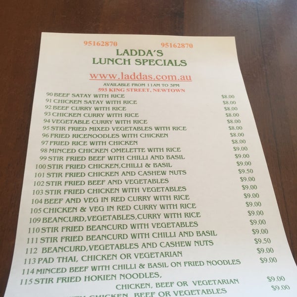 Labda Menu Ladda's Thai - 9 tips