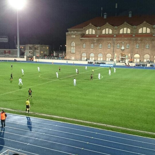 Photo taken at Østerbro Stadion by Jacob B. on 11/5/2013