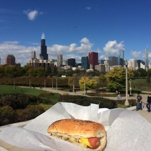 Photo taken at Kim &amp; Carlo&#39;s Chicago Style Hot Dogs by Ali M. on 10/11/2014
