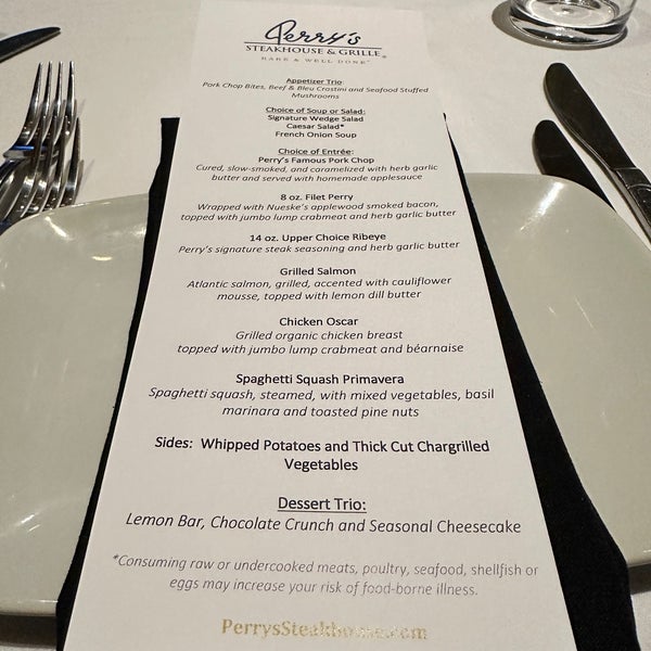 Perry steakhouse menu deals