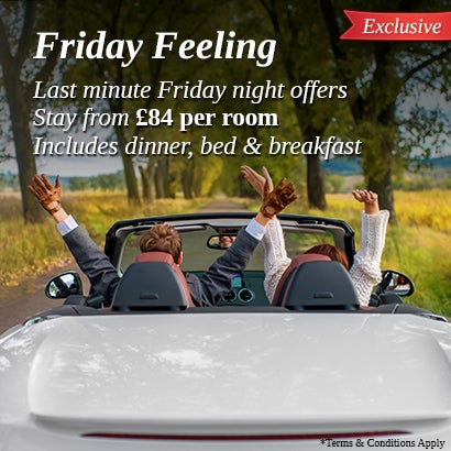 Make that spontaneous romantic trip away you've been planning actually happen! Check out our new exclusive Friday Feeling offer on our Facebook page...