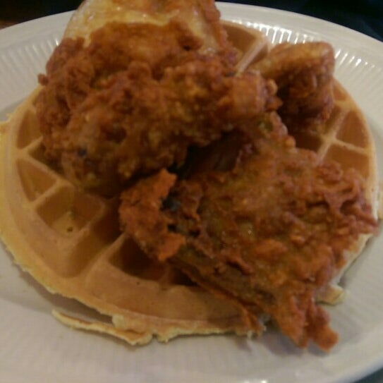 When ordering chicken and waffles at a diner, expectations are low. This place was pretty legit. Crispy skin and good flavor