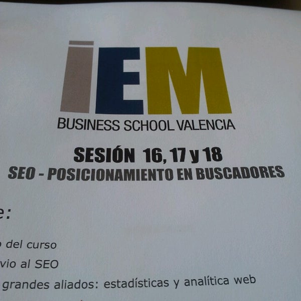 Das Foto wurde bei IEM Business School von Lorena am 3/27/2014 aufgenommen