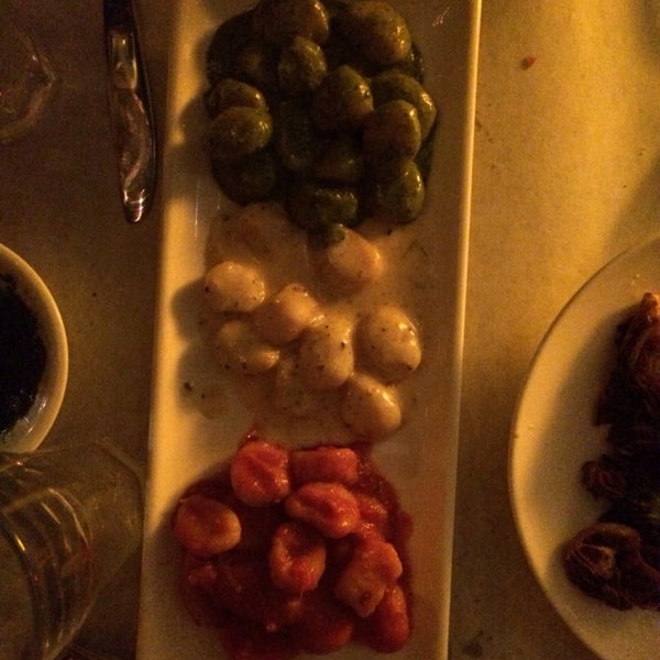 Share the italian flag gnocchi sampler. It pairs well with the waiters' amazing accents.