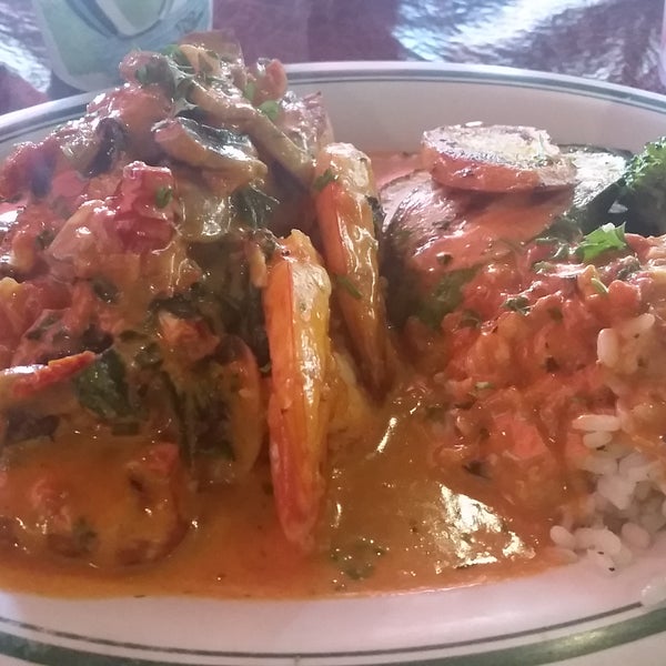Try the grilled salmon and shrimp, the sauce is amazing!