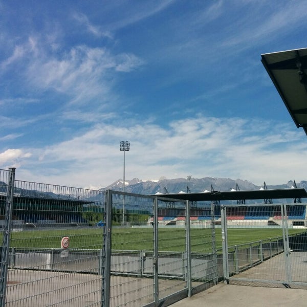 Photo taken at Rheinpark Stadion by Michael H. on 5/25/2014