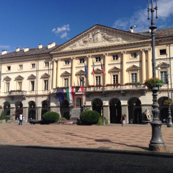 Photo taken at Piazza Chanoux by Alessandro O. on 7/8/2015