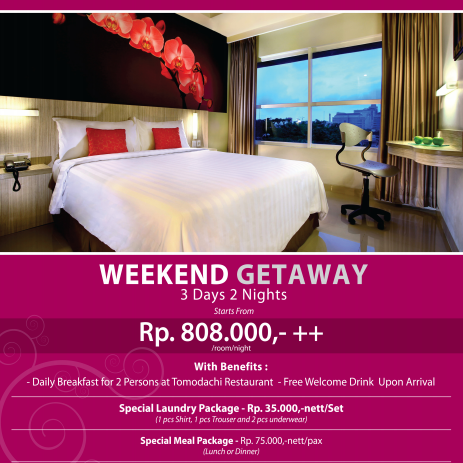 Spend your long weekends at favehotel wahid hasyim jakarta with special offer at IDR 808.000++/room (3D2N stay). BOOK NOW 021 - 392 1002