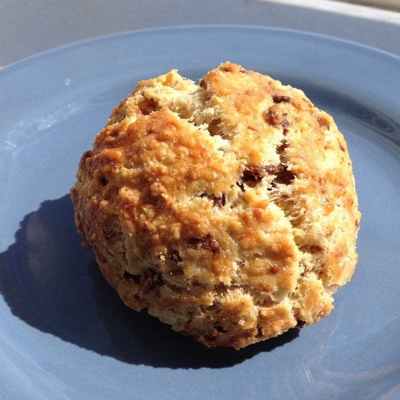 Whisk’s bacon blue cheese scone is a masterpiece. The crisp exterior holds a moist interior of rich blue cheese flavor and satisfying bits of real home-fried bacon. (Debra D. Bass)