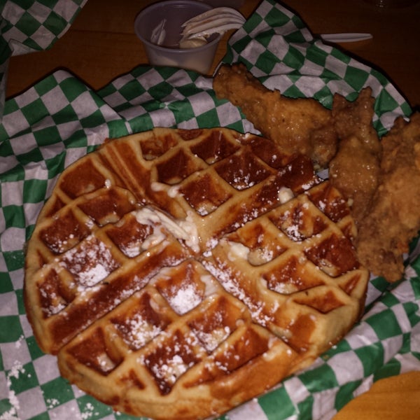 The sweet potato waffles and coconut wings were great!