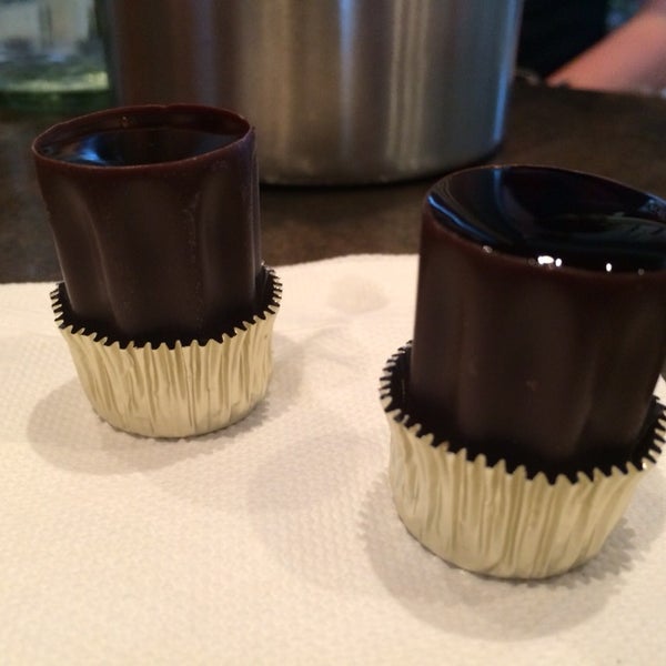 The ice wine chocolate shooters are delicious.