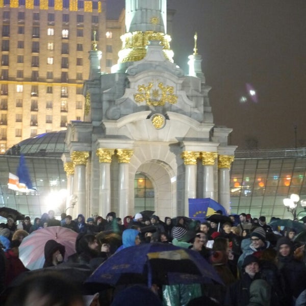 Photo taken at Євромайдан by Віталій Т. on 11/22/2013