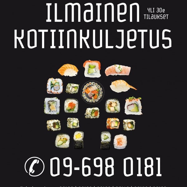 Excellent sushi. Online ordering works pretty well and they deliver 30€ orders free of charge in the downtown area.