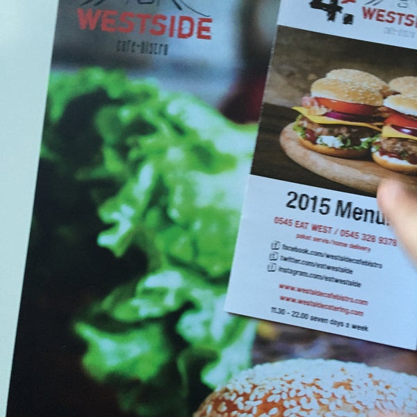 New menu of Westside...