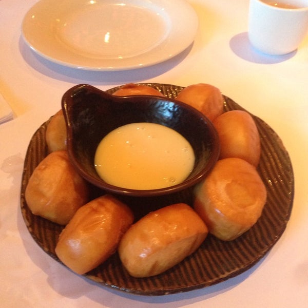 The lightly fried buns with condensed milk is a great sweet starter or dessert! $6.95 for 7 or so pieces - so tasty!