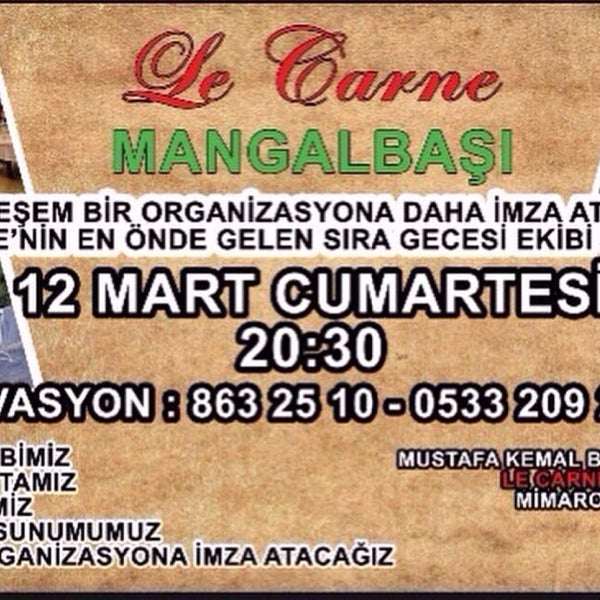 รูปภาพถ่ายที่ Le Carne Mangalbaşı โดย Baran Sır เมื่อ 3/3/2016