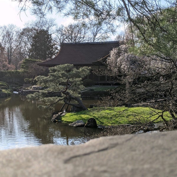Photo taken at Shofuso Japanese House and Garden by Rocky C. on 4/4/2021
