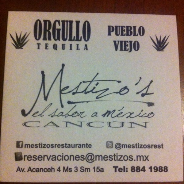 รูปภาพถ่ายที่ Mestizo&#39;s | Restaurante Mexicano Cancun | Cancun Mexican Restaurant โดย Quetza H. เมื่อ 11/29/2013