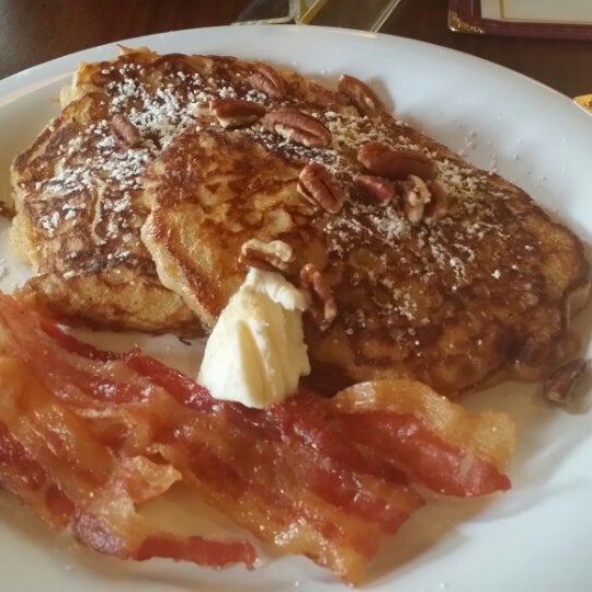 Sweet potato pancakes with bacon. YUM!