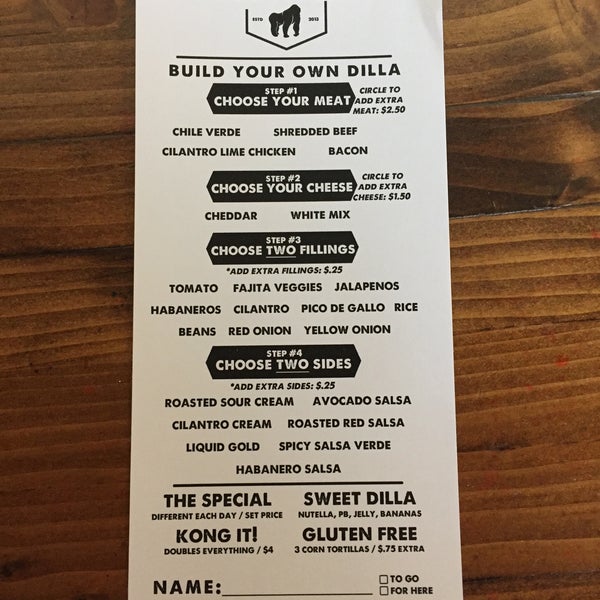 Quesadilla Gorilla Taco Restaurant in Central Visalia