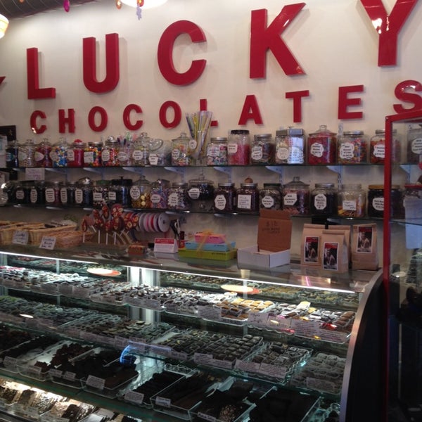 Photo taken at Lucky Chocolates, Artisan Sweets And Espresso by Dave M. on 3/23/2014