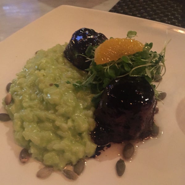 Oxtail entree with sweet pea risotto!!
