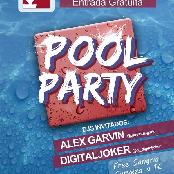 Sabado 24 de agosto desde las 13:00 a 20:00 POOL PARTY ARGAEZ TREINTA FREE sangria y cañas a 1€ comida DJs music piscina bus: linea 7(ultima parada)
