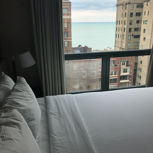 Rooms are modern and spacious. Try get a view of Michigan Lake.