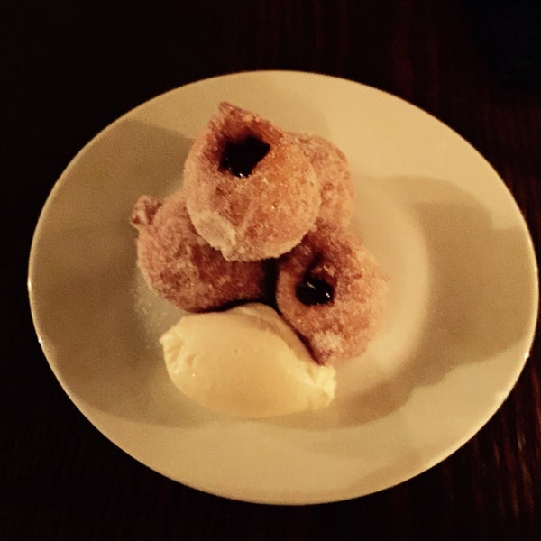 Awesome dessert! Zeppole, Nutella Mascarpone, ginger Sugar!