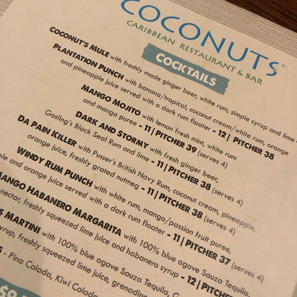 Снимок сделан в Coconuts Caribbean Restaurant &amp; Bar пользователем Wendy O. 10/7/2018