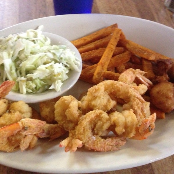 Pleasantly surprised! coleslaw didn't have a traditional taste (tasted like they add sweet pickles)-which was a delightful addition & twist to a traditional recipe.  Fried shrimp-cooked to perfection.
