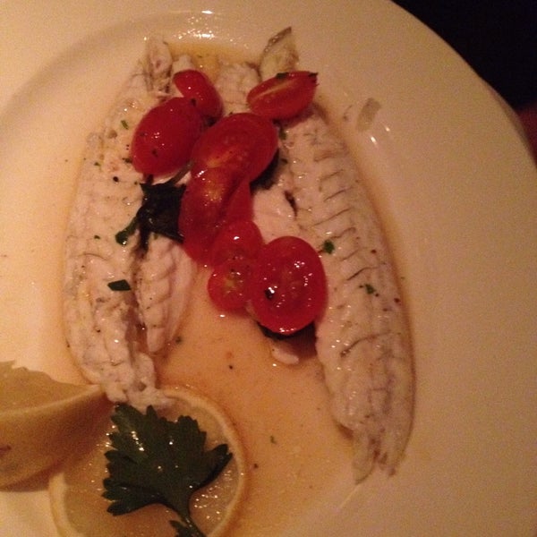 Bronzino is served on the bone and they will de bone for you. Delicious.