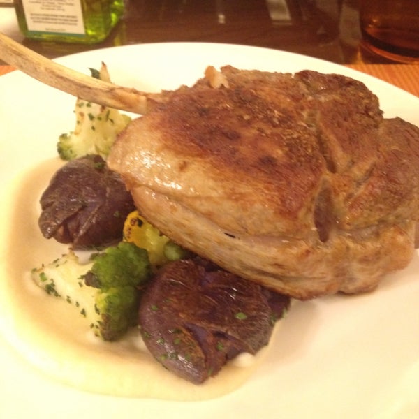 Pan grilled veal chop. So tender and perfectly pink.