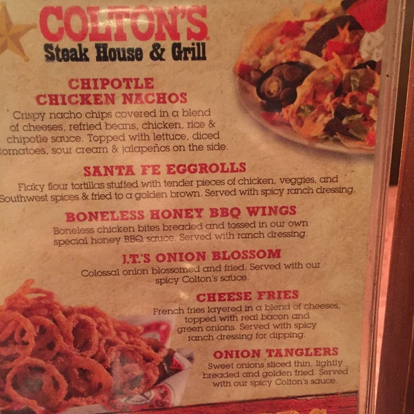 Colton's steakhouse menu deals