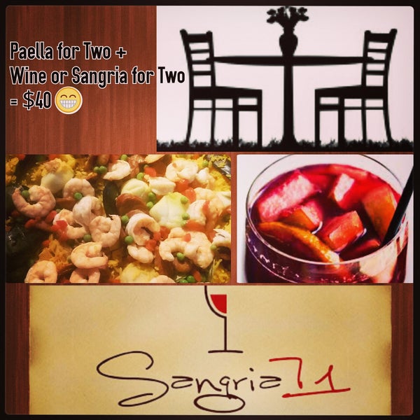 #sangria71 #paella #sangria #wine #dinnerfortwo #WillistonPark #longisland #tuesdays