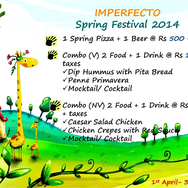 Spring Festival is now in Imperfecto.. !!!!!! Enjoy with us... Hauz Khas Village 011 41090093 info@imperfecto.in
