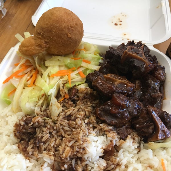 Oxtails and white rice with cabbage was the Best! The oxtails were tender and the sauce was uber flavorful! The cabbage was steamed & seasoned to perfection!