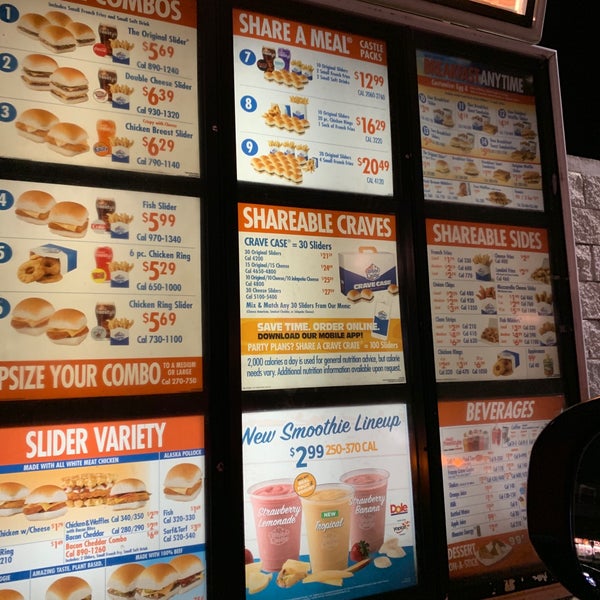 White castle menu prices outlet