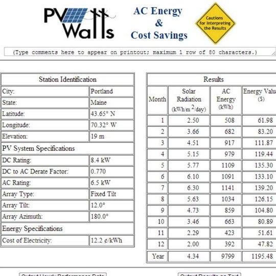 Solar panels were commissioned June 4,  2013 The screen shot shows the model of energy saving projections by month based on data entered for our system. June - August looks good.