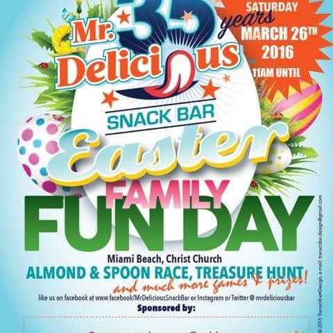 Visit MrDeliciousBar on Easter Sat 26th March 2016 for the Annual Family Funday & Special 35th Anniversary Celebrations