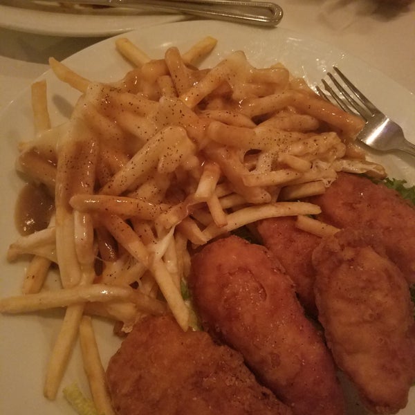 Chicken fingers, n fries with gravy