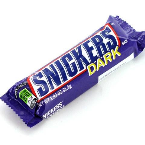 Snickers Dark Chocolate - U.S Imported Products: Peanuts, nougat and caramel smothered in dark chocolate. And then stirred together by candy scientists with degrees in deliciousness. 51.9 G. Cal:250