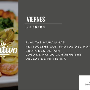 FETTUCCINE CON FRUTOS DEL MAR - Viernes 29 de Enero. A partir de las 11 AM deleite su paladar con el Menú Ejecutivo de nuestro #RestauranteSanSilvestre Gourmet. Reservas: 611 0100