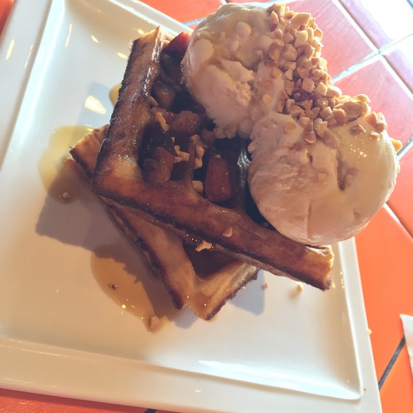 Bacon bite waffle ice cream coconut on top was GREAT but the waffle not fluffier