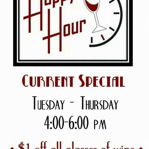NEW #happyhour Tue - Thu, $1 off glasses, 20% off bottles of wine #happyhouratx #winedeals