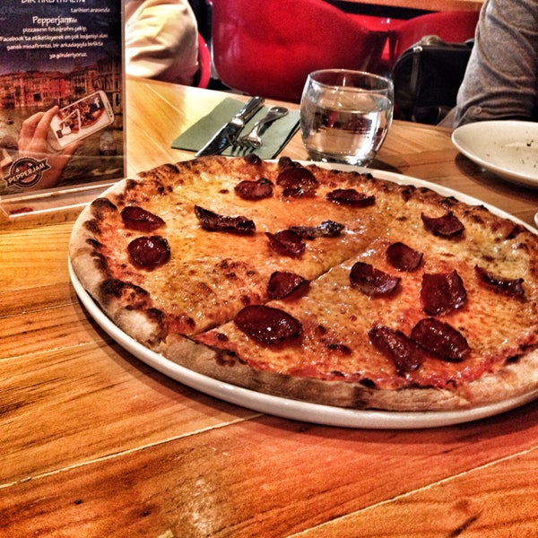 Photo taken at PepperJam Gourmet Pizza by Hilal K. on 12/13/2014