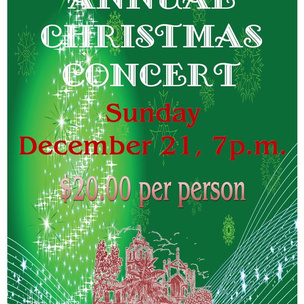 Save the Date! Sunday, December 21, 7 p.m.                            Annual Christmas  Concert. $20.00 pp. Tix info: http://stpaulschurchkeywest.org/Events.html