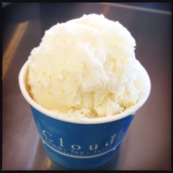 Orange cardamom shaved snow: delicate flavors w cardamom and orange zest! Refreshing! Chocolate sauce is great on it!